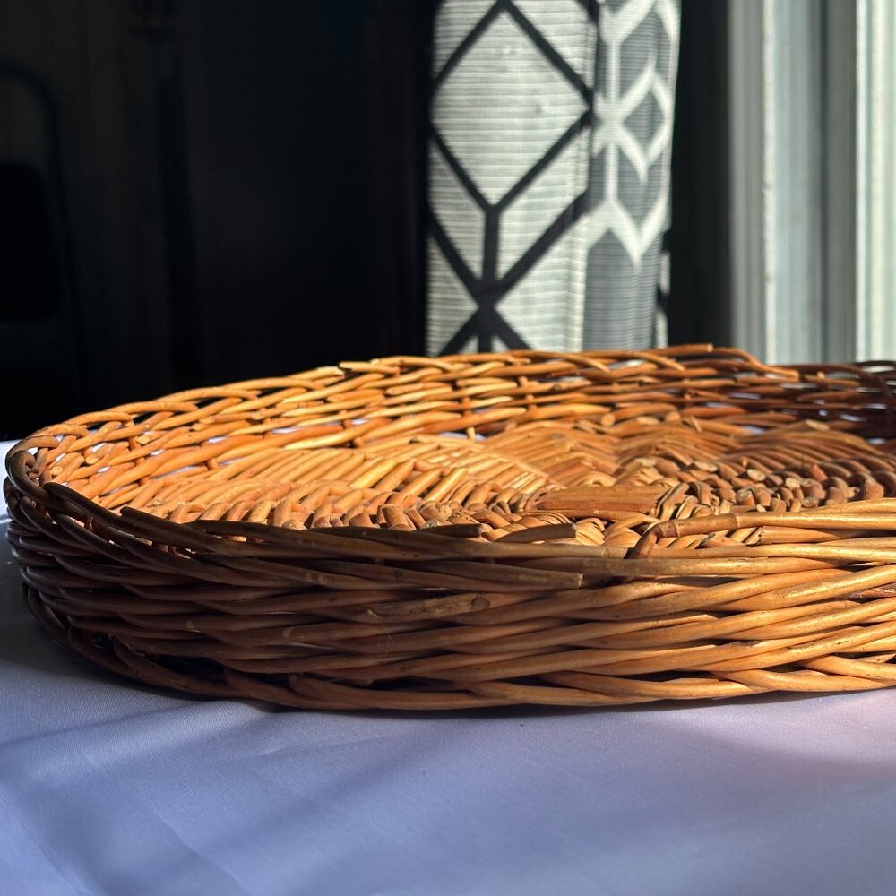Round Wicker Tray Basket